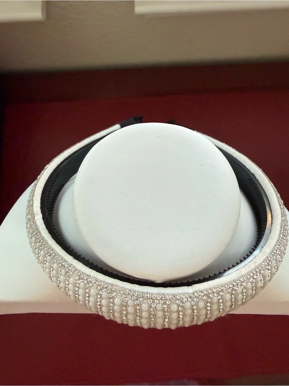 Crystal Embellished White Headband - Women Accessories